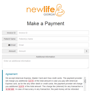 Online Payment for <u>New Life Georgia</u>